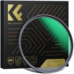 K&F Concept Nano-X Black-Mist 1/4 Filter 82mm Black Promist 1/4 Filter aus Optisches Glas mit 28-facher Nano-Beschichtung, Black Diffusion Filter 1/4 für Videoaufnahmen/Portraitfotografie