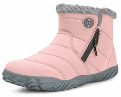 Eagsouni Barfußschuhe Gefüttert Herren Winterschuhe Warm Damen Winterstiefel Schneestiefel Winter 37 EU Rosa