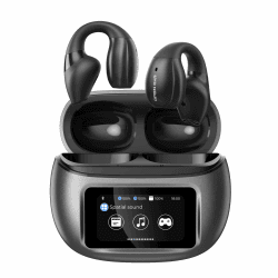 Relxhome Open Ear Kopfhörer Bluetooth 5.4, HiFi Stereo Kopfhörer mit 4 Mic, Intelligentes Ladeetui, Reduzierung des Anrufrauschens, Open Ear kabellose Earbuds, LED Anzeige Sliver