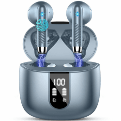 Kopfhörer Kabellos Bluetooth 5.3, Bluetooth Kopfhörer In Ear 2024 Kabellose Kopfhörer mit 4 Mic, Neue Wireless Earbuds ENC Noise Cancelling 48H Tiefer Bass, IP7 Wasserdicht Ohrhörer, LED-Anzeige USB-C Dunkelgrau