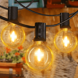 Ollny Lichterkette Außen 5M, Lichterkette Outdoor mit 13+1 G40 Glühbirnen Lichterkette, Wasserdicht LED Weihnachtsbeleuchtung außen für Garten, Camping, Pavillon, Terrasse, Hochzeiten, Partys G40-7.5M