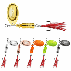 TRUSCEND Angeln Spinner für Jigging, Gut Gemachte Rooster Tail Angelköder mit Flash Copper Körper und Klinge, Süßwasser Crappie Jigs, Blade Bait für Bass Walleye Forelle D1-7.2cm-11g