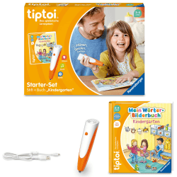 Ravensburger tiptoi Starter-Set 00113: Stift und Wörter-Bilderbuch Kindergarten - Lernspiele für Kinder ab 3 Jahren - Spielzeug ab 3 Jahre Single