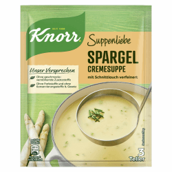 Knorr Suppenliebe Spargelcreme Suppe, 1 x 3 Teller (1 x 750 ml) Spargelcreme 58 g (1er Pack)