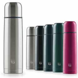 Blumtal® Thermosflasche 1L - BPA-freie Thermoskanne für warm&kalt - auslaufsichere Isolierflasche 1L aus Edelstahl rostfrei - Thermosflasche mit Becher - Thermoflasche - Stainless Steel - Silber 1000 ml Stainless Steel - Silber