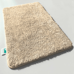 casa pura Badematte beige weicher, Flauschiger Badezimmerteppich in Shaggy Optik, Badvorleger rutschfest waschbar | Duschvorleger, Teppich Fußmatte für Badezimmer, Dusche 70x120 cm, Sky Soft 70x120cm Beige