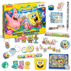 CRAZE SpongeBob Schwammkopf Adventskalender für Kinder – Spielzeug-Adventskalender für Jungen & Mädchen mit SpongeBob-Spielzeug & Zubehör Adventskalender SpongeBob