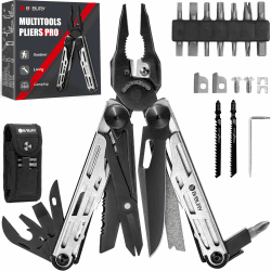 Geschenk für Männer, BIBURY Multitools, Outdoor Multi Tool faltbare Zange mit verbesserter Schere und Schraubendreher, Edelstahl Multitools mit Nylontasche, Weihnachtsgeschenke für Papa