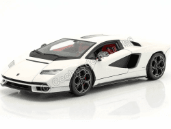 Bburago Lamborghini Countach LPI 800-4: Modellauto im Maßstab 1:24, Türen beweglich, weiß (18-21102W)