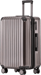Münicase M816 TSA-Schloss Koffer Reisekoffer Trolley Kofferset Hardschale Boardcase (Coffee, Großer Koffer) Coffee Großer Koffer