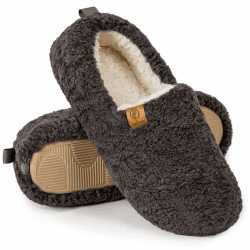 EverFoams Damen Warme Kunstwolle Memory Foam Voll Hausschuhe 39.5 EU Dunkelgrau