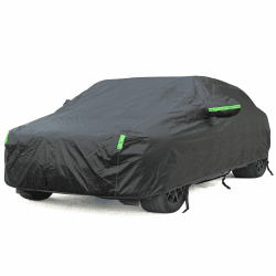 BEXITA Auto Abdeckplane wasserdichte Autoabdeckung mit Baumwollfutter Autoplane für Regen Sonne Staub Schutz Autoabdeckung Schwarz Vollgarage Limousine; Größe M: Max470cm M Vollgarage Limousine