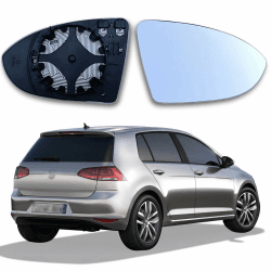 Spiegelglas Golf 7 Rechts Beheizbar Asphärisch Passend für Golf 7 Spiegelglas Rechts Beifahrerseite Ersatzspiegelglas Golf 7 Außenspiegel Glas mit Trägerplatte