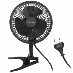 Pro Breeze Mini Ventilator mit Clip, 20 cm Durchmesser, 2 Geschwindigkeitsstufen, stabiler Clip - Ventilator leise, ideal als Tischventilator am Schreibtisch, für Growbox, Zuhause im Schlafzimmer Schwarz