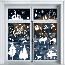 Moxled Fensterbilder Weihnachten Selbstklebend, 148 Weiß Fensterdeko Weihnachten, Wiederverwendbar Statisch Haftende PVC Aufkleber für Fenster Tür Winter Schneeflocken Weihnachtsdeko Weiß Aufkleber Weihnachten 9sets