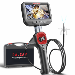 Ralcam Endoskopkamera 6,2mm Endoscope Camera - 360° Endoskop Schwenkbarer 4,3" HD 720P Inspektionskamera mit Licht Rohrkamera, Kameras mit 6 LED, IP67 Wasserdicht 1m Kanalkamera Lenkendoskop F606B