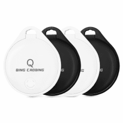 QING CAOQING Air Stellungsregler Tags 4 er Pack Arbeiten mit APP - Wo ist(iOS NUR), Tag Tacker Air Finde und behalte Deine Sachen im Blick Schlüssel, Geldbörsen, Gepäck, Rucksäcke Schwarz*2,Weiß*2