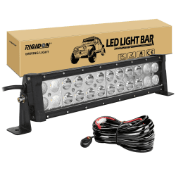 RIGIDON 12 Zoll 30cm 72W Led lichtleiste kfz mit 12v kabelbaum kit, Offroad beleuchtung Led bar für Auto SUV, LKW KFZ 4x4, Fahrzeuge, 6000K led nebelscheinwerfer, spot strahler flutstrahler combo 12 Zoll 72W mit kabelbaum