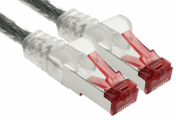 1aTTack.de - 1x 3 Meter CAT6 Patchkabel S/FTP PIMF Schirmung CAT.6 RJ45 Netzwerkkabel Ethernetkabel DSL LAN Router Switch Modem Patchfeld - transparent - 1 Stück 3 M 1 Stück Transparent