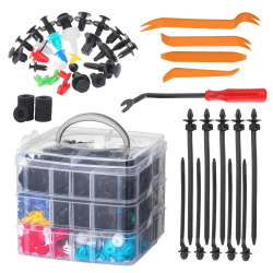 Fippy 925 Stück Auto Befestigung Clips Set, Universal Türverkleidung Klammern Karosserie Verkleidungsclips Sortiment mit Demontage Werkzeuge, zum Autotüren, Stoßstangen