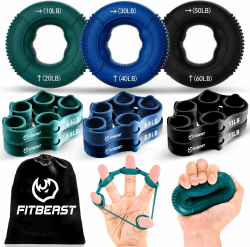 FitBeast Griffkrafttrainer, Fingertrainer, Unterarmstärker 9-teiliges Set, Gezielte Kraft Handmuskeltrainer, Entlastungs & Erholung Tiefblau