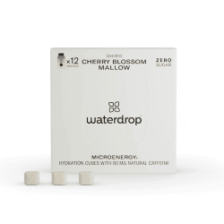 waterdrop® Microenergy SHIRO | Energy Drink - 80mg Natürliches Koffein + B-Vitaminen | Kirschblüte - Malve - Ginseng | 12 Drops Würfel | Geschmack für Wasser ohne Zucker und ohne Konservierungsstoffe