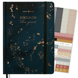 LEBENSKOMPASS Bullet Journal Notizbuch Tagebuch A5 PRO ”LICHTJAHRE” - Notizbuch A5 gepunkted 5 mm, extra-dickes Papier 120 g/m² FSC® - Journal Buch & Dotted Notebook A5
