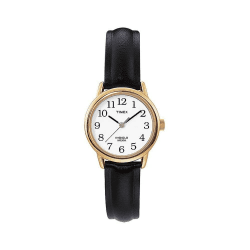Timex Easy Reader Damen-Armbanduhr, 25 mm, schwarzes Lederarmband, T20433
