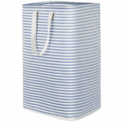 Lifewit 80L Wäschekorb, Großer Wäschekorb, Faltbare Wäschebox, Wasserdichter Wäschesortierer/Aufbewahrungsbox mit Griffen, Blau, 40 x 30 x 67 cm Blau 80L