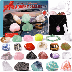 Adventskalender 2024 für Kinder Kristalle,24 Tage Weihnachten Adventskalender Countdown Überraschungen,Natürlichen Edelsteine der Beste Geschenk für Jungen,Mädchen (24 Tage)