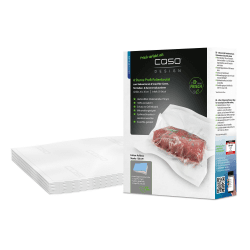 CASO 6 Sterne Profi-Folienbeutel 20 x 30 cm, 50 Beutel, für alle Vakuumierer, SousVide-geeignet, wiederverwendbar, stark und reißfest ca.150 μm, 100% aromadicht, Schutz vor Gefrierbrand 20x30cm Beutel