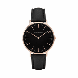 JOESON LEADERS Damen Uhr Analog Quarz mit Armband Ganz Schwarzes Roségold