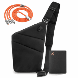 IUHFSIFS Upgrade Diebstahlsichere Tasche【0 Belastung - Komfortable Ergonomie】 Diebstahlsichere Umhängetasche【Viele Taschen Extrem Wasserdicht & Kratzfest】 Anti Diebstahl Tasche Damen Herren 02-black-right