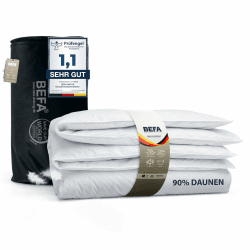 BEFA NATUR Made in Germany Daunendecke 155x220 cm aus 90% Daunen und 10% Federn, Winterdecke, Allergiker geeignet (Nomite), Öko-Tex 100 Klasse 1 Zertifiziert, EN Standart 12934, Downpass (2 Stück) 155 x 220 cm (2 Stück) Winterdecke
