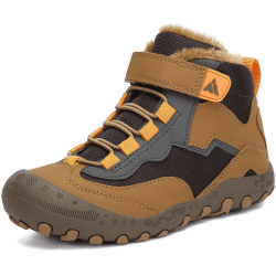 Mishansha Kinder Winterschuhe Gefüttert Winterstiefel für Jungen Mädchen Gr.24-38 36 EU Braun Schwarz