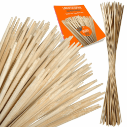 100 Stockbrot Spieße - Lagerfeuer Spieße lang (Grillspieße Lagerfeuer) 90 cm - Ø 6mm aus 100% Bambus als Marshmallow Spieße als Ersatz für Stockbrot Stöcke zum Rösten - inkl. Ratgeber