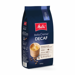 Melitta BellaCrema Decaf Ganze Kaffee-Bohnen entkoffeiniert 1kg, ungemahlen, Kaffeebohnen für Kaffee-Vollautomat, koffeinfrei, milde Röstung, geröstet in Deutschland, Stärke 3 Decaf 1 kg (1er Pack)