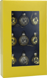 Borussia Dortmund BVB 09 BVB Mini Christbaumkugeln (9er Set) Einheitsgröße