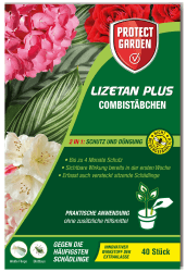 PROTECT GARDEN Lizetan Plus Combistäbchen, Langzeit-Schädlingsfrei und Premium-Dünger in Einem, 40 Stück 40 Stück Single