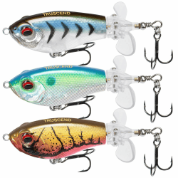 TRUSCEND Top Water Angelköder, Whopper Angelköder für Süßwasser oder Salzwasser, schwimmende Köder für Bass Wels Hecht, Angeln Wobble Oberfläche Bass Köder Teasers Angeln Geschenke für Männer A1-9.5cm-18g