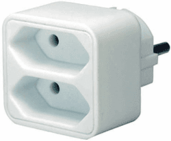 Brennenstuhl Mehrfachsteckdose (Steckdosenadapter 2-fach Eurosteckdose mit erhöhtem Berührungsschutz) weiß Single