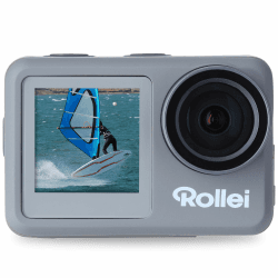 Rollei Action-Cam 9s Plus I 4K 60fps Unterwasserkamera mit Selfie-Display, Bildstabilisierung, Zeitraffer, Slow-Motion, Loop Funktion I Wasserdicht bis 10m, 65,5 x 43,8 x 26,5 mm Action Cam 9S Single