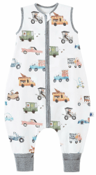 Chilsuessy Baby Schlafsack mit Beinen 2.5 Tog Winter Schlafsack Unisex Ganzjahres Schlafsack mit Füßen Babyschlafsack Schlafsack Kinder, Bunte Autos, 90cm/Baby Höhe 95-105cm 90cm/Baby Höhe 95-105cm Bunte Autos