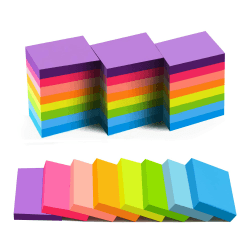 24 Packung Farbige Haftnotizen 51 x 38 mm, Selbstklebende Klebezettel, Helle Haftnotizzettel Bunte Rechteckig Sticky Notes für Büro Zuhause Schule Sitzung, 75 Blätter/Block 50 x 38 mm arbige Haftnotizen