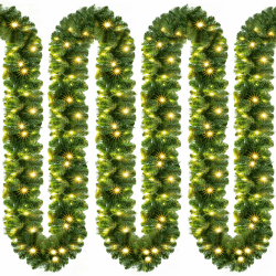 CASARIA® Weihnachtsgirlande mit Beleuchtung 10m 200 LEDs Beleuchtet Innen Außen Grün Weihnachtsdeko Weihnachten Deko Girlande Tannengirlande Warmweiß 10m (200 LEDs)