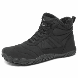 Mishansha Unisex Winter Barfußschuhe Warm Gefüttert Winterschuhe EU Gr.36-48 40 EU Schwarz