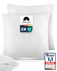 Gentle North Kopfkissen (40x40 cm groß) - 2er Set Kissen für Bett und als Dekokissen - Mit Reißverschluss für Füllung - Sofakissen - Zierkissen für Couch und Sofa - Ökotex - Waschbar bis 60° - Weiß 2 St. | 40x40cm