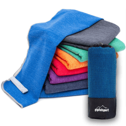 Mikrofaser Handtuch Set - für Sauna, Fitness, Sport I Strandtuch, Sporthandtuch I Blau_Brush L: 140x70 Blau 4: L(140x70)