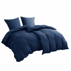 BEDSURE Bettwäsche 135x200 4teilig Marineblau - Bettwäsche Blau 2 Bettbezüge 135x200 cm + 2 Kissenbezüge 80X80 cm, ÖKO-TEX Bettwäsche-Sets Polyester Mikrofaser mit Reißverschluss 03 - Marineblau 135 x 200 cm 4 teilig