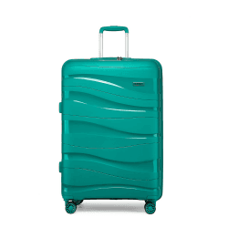 KONO Handgepäck Trolley Koffer 56cm Leicht Hartschalenkoffer Reisekoffer mit 4 Rollen und TSA Schloss, 56x39x20.5cm, 39Liter, Zwillingsrollen Polypropylen Rollkoffer (Grün, M) Grün Handgepäck Koffer